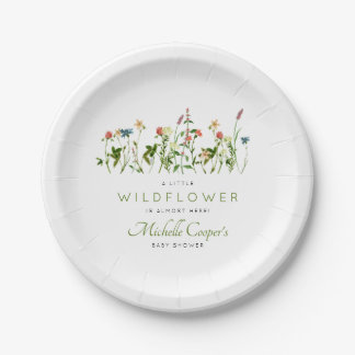 Cute Wildflower Baby shower Papieren Bordje