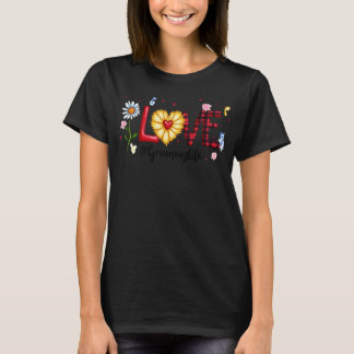 Cute Wildflower Heart Love Grammy Life Happy Birth T-shirt