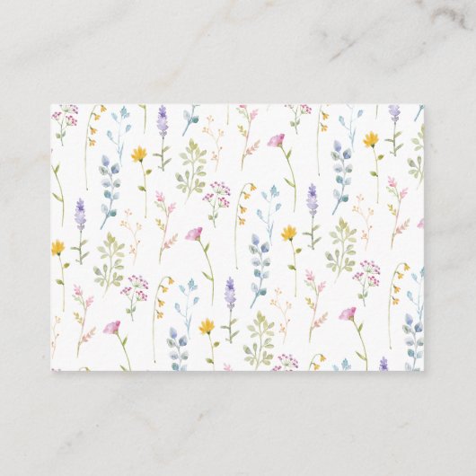 Cute Wildflower Pattern Informatiekaartje (Achterkant)