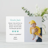 Cute Will you be My Godfather Voorstel Foto Kaart (Staand voorkant)