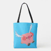 Cute Winged Cartoon Pig Draagtas (Achterkant)
