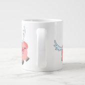 Cute Winged Cartoon Pig Extra Grote Beker (Achterkant)
