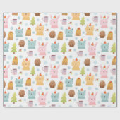 Cute Winter Animals Cadeaupapier (Vlak)