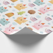Cute Winter Animals Cadeaupapier (Hoek)