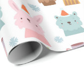Cute Winter Animals Cadeaupapier (Rol Hoek)