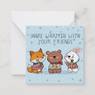 Cute Winter Animals Notitiekaartje