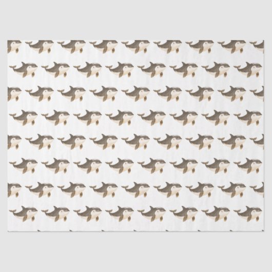 Cute Winter Arctic Whale Tissuepapier (Voorkant)