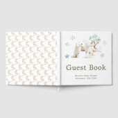 Cute Winter Arctic Wolf Baby Shower Gastenboek (Volledig)