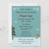 Cute Winter Bears Woodland Baby shower Invitation (Dos)