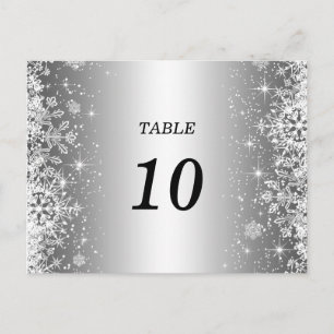 Cute winter bruiloft Table Number Briefkaart