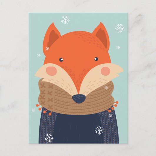 Cute Winter Fox briefkaart (Voorkant)