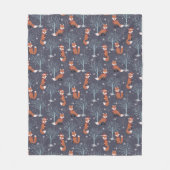 Cute Winter Fox Fleece Deken (Voorkant)