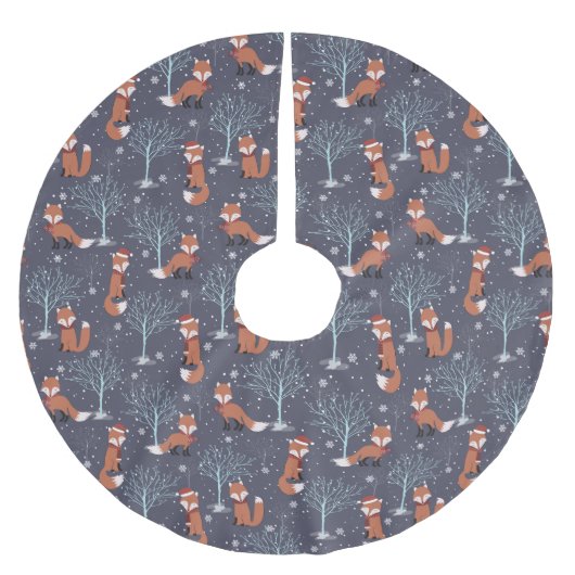 Cute Winter Fox Kerstboom Rok (Voorkant)
