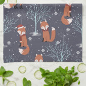 Cute Winter Fox Theedoek (Gevouwen)