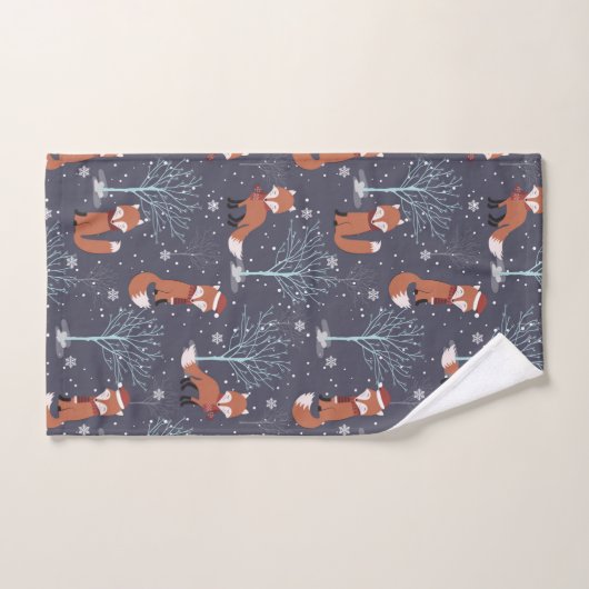 Cute Winter Foxes (Serviette à main)