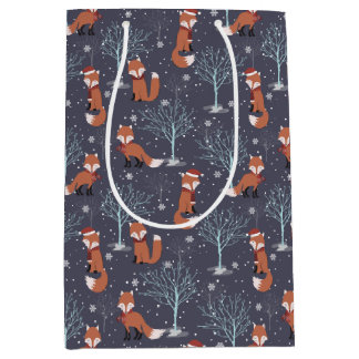 Cute Winter Foxes Medium Cadeauzakje