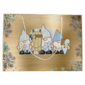 Cute Winter Gnomes Gold Groot Cadeauzakje (Achterkant)