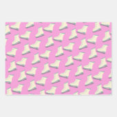 Cute Winter Ice Schaatsen Pattern in Playful Roze Inpakpapier Vel (Voorkant)