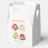 Cute Winter Kerstmis Hearts Leafy Ugly Sweater Bedankdoosjes (Geopend)