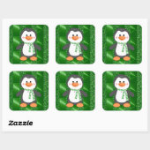 Cute Winter Penguin met Scarf-Kerst stickers (Vel)