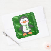 Cute Winter Penguin met Scarf-Kerst stickers (Envelop)