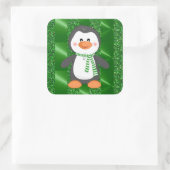 Cute Winter Penguin met Scarf-Kerst stickers (Tas)