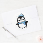 Cute Winter Penguin Sticker | Penguin with Hat (Enveloppe)