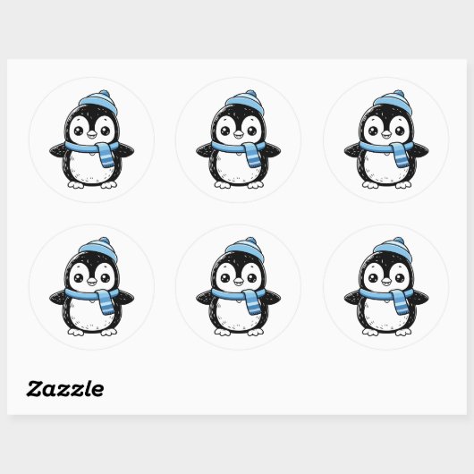 Cute Winter Penguin Sticker | Penguin with Hat  (Vel)