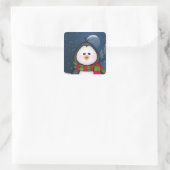Cute Winter Penguin Vierkante Sticker (Tas)