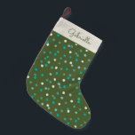 Cute Winter Pois Spots Vert Personnalisé<br><div class="desc">Pois d'hiver personnalisés Spots en vert et Turquoise Noël Stocker</div>