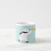 Cute Winter Polar Beer en Snowman Art  Espresso Kop (Voorkant)