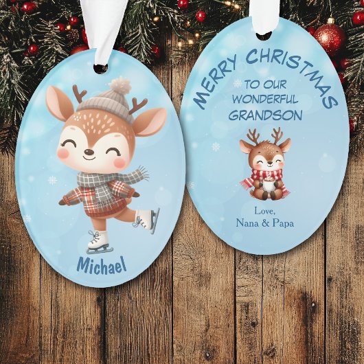 Cute Winter Reindeer Grandchild Christmas