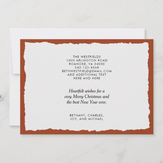 Cute Winter Robin Rust Gray Holiday Moving Aankondiging (Achterkant)