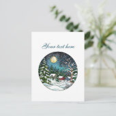 Cute Winter scene customizable  Briefkaart (Staand voorkant)