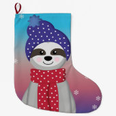 Cute Winter Sloth Grote Kerstsok (Voorkant)