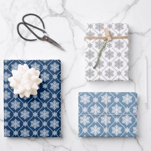 Cute Winter Snowflake Pattern Inpakpapier Vel (Voorkant)