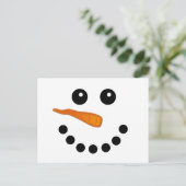Cute Winter Snowman Face Festive Feestdagen Cartoo Briefkaart (Staand voorkant)