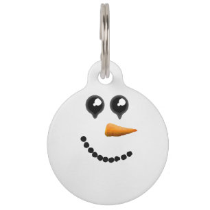 Cute Winter Snowman Face Huisdierpenning