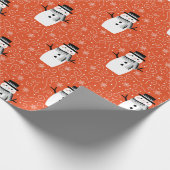Cute Winter Snowman-kerstinpakpapier Cadeaupapier (Hoek)