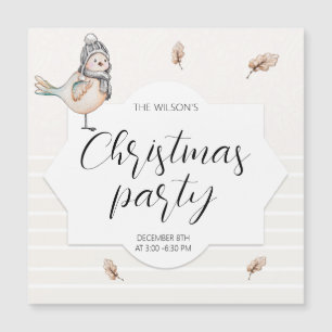 Cute Winter Sparrow Waterverf Illustratie