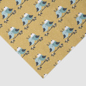 Cute Winter Tortelduifjes Illustrated Pattern Tissuepapier (Detail)