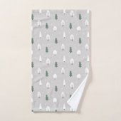 Cute Winter Tree & Snow Pattern Bad Handdoek (Handdoek)
