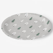 Cute Winter Tree & Snow Pattern Papieren Bordje (Gekanteld)
