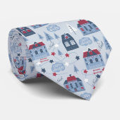 Cute Winter Village Stropdas (Opgerold)