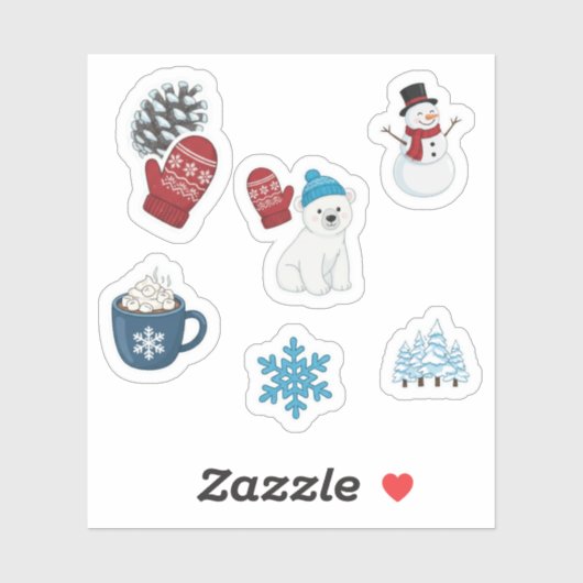 Cute Winter Wonderland Sticker Pack  (Feuille)
