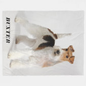 Cute Wire Fox Terrier Dog Photo Fleece Deken (Voorkant (Horizontaal))
