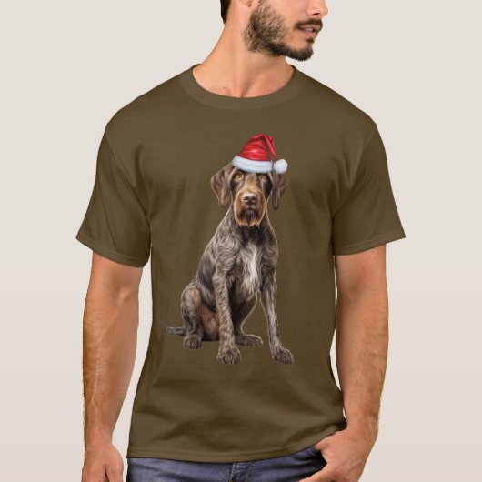 Cute Wirehaired Pointer Dog Lover Funny Christmas T-shirt (Voorkant)