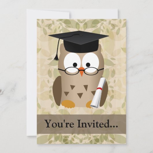 Cute Wise Owl Afstuderen Kaart (Voorkant)