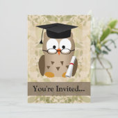 Cute Wise Owl Afstuderen Kaart (Staand voorkant)