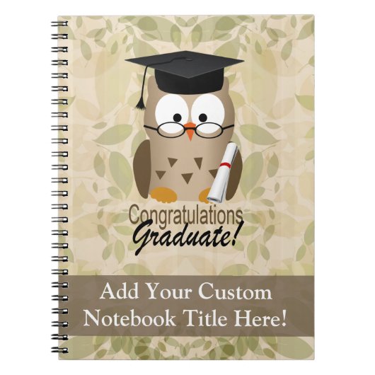 Cute Wise Owl Afstuderen Notitieboek (Voorkant)